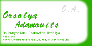 orsolya adamovits business card